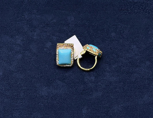 Rectangular Crystal Statement Ring