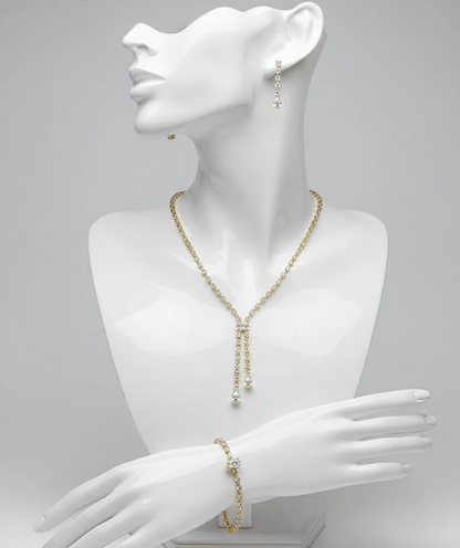Elegant Teardrop Crystal Jewelry Set