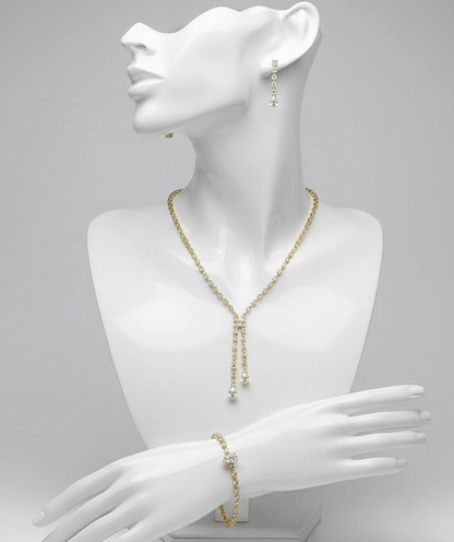 Elegant Teardrop Crystal Jewelry Set